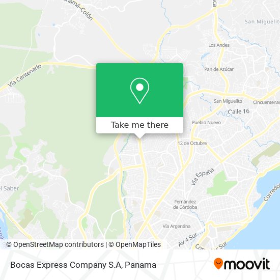Bocas Express Company S.A map