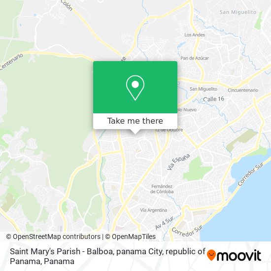 Saint Mary's Parish - Balboa, panama City, republic of Panama map