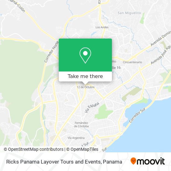 Ricks Panama Layover Tours and Events map
