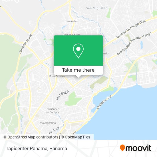 Tapicenter Panamá map