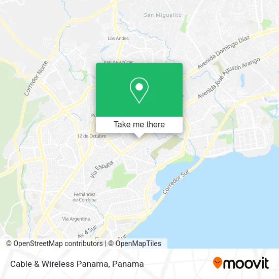 Cable & Wireless Panama map
