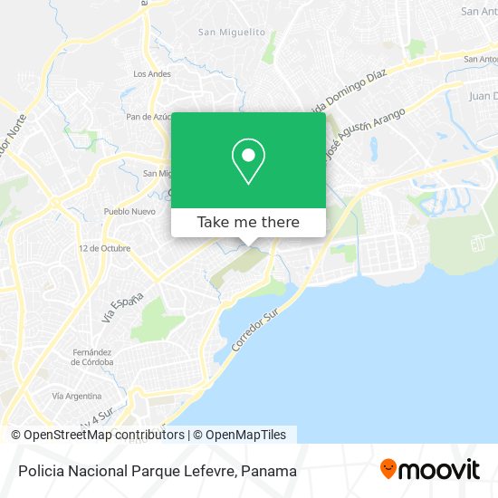 Policia Nacional Parque Lefevre map