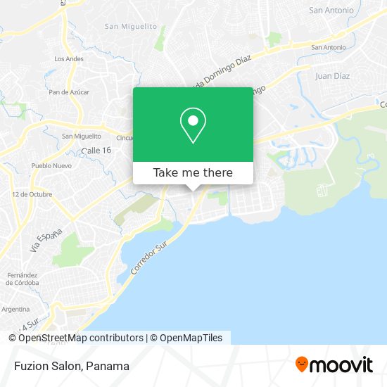 Mapa de Fuzion Salon