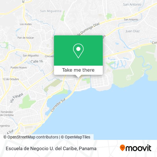 Escuela de Negocio U. del Caribe map