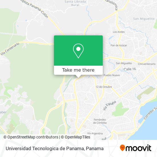 Universidad Tecnologica de Panama map