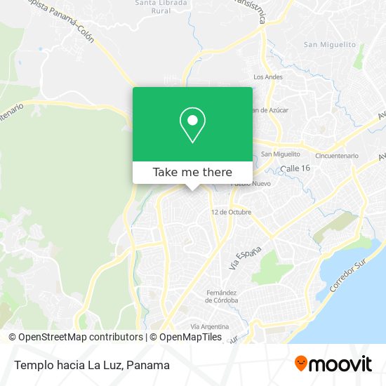 Templo hacia La Luz map