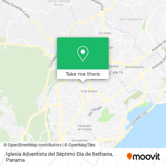 Mapa de Iglesia Adventista del Séptimo Día de Bethania