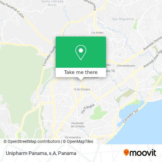 Mapa de Unipharm Panama, s.A