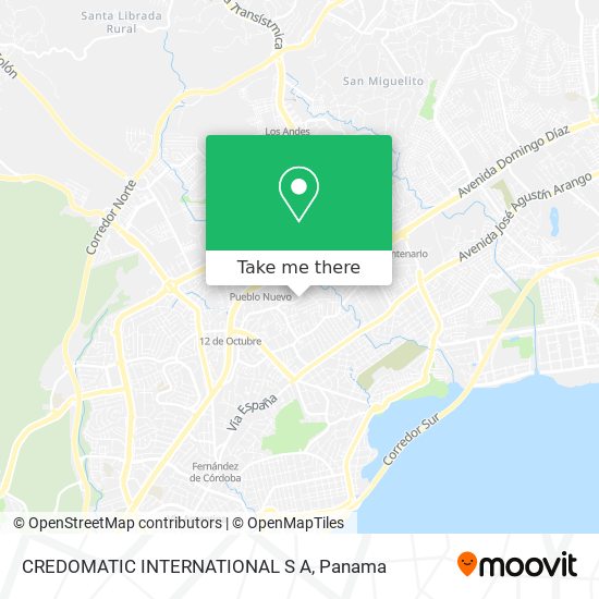 Mapa de CREDOMATIC INTERNATIONAL S A