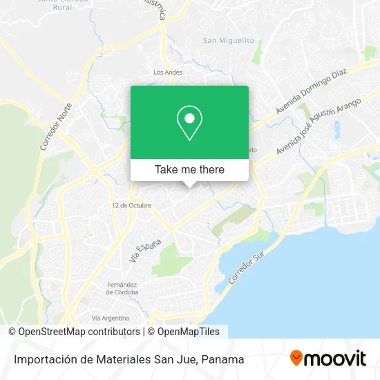 Mapa de Importación de Materiales San Jue