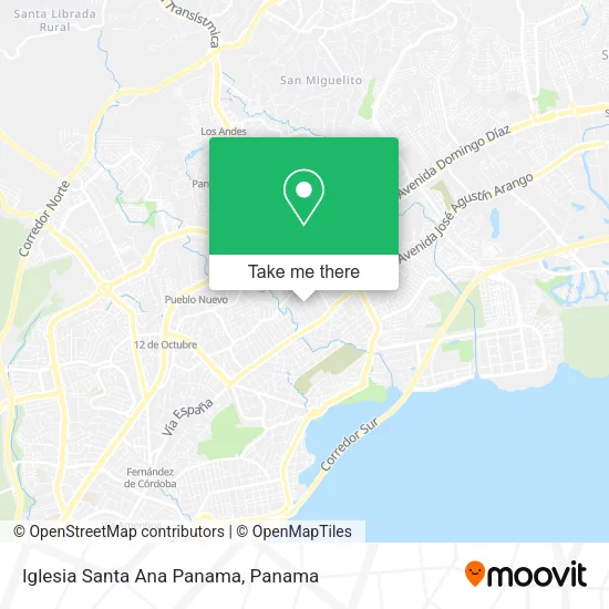 Mapa de Iglesia Santa Ana Panama