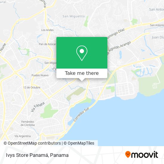 Mapa de Ivys Store Panamá