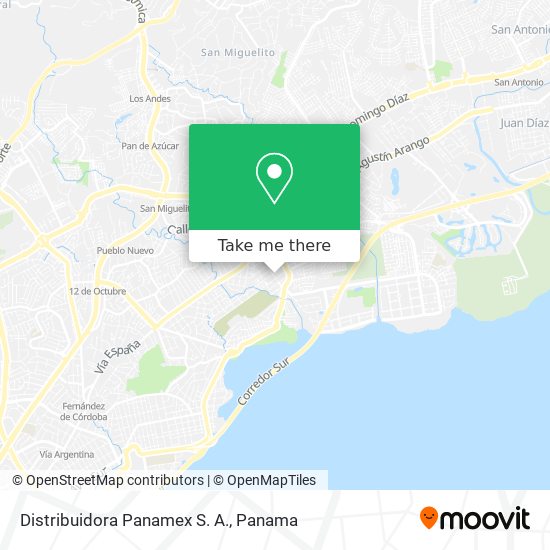 Mapa de Distribuidora Panamex S. A.