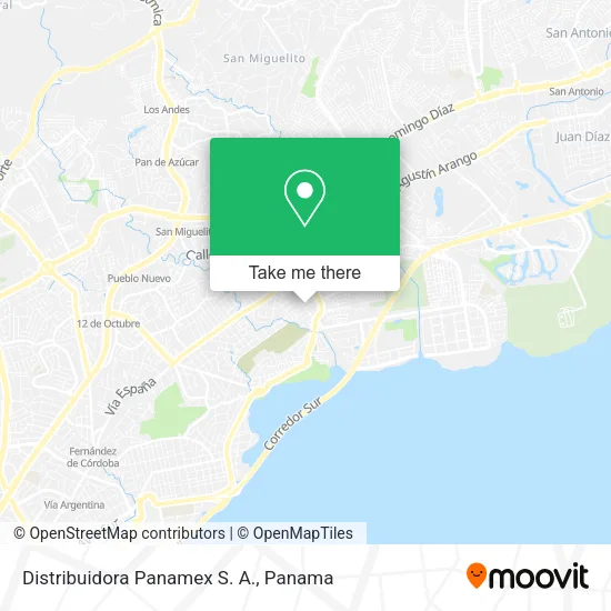 Mapa de Distribuidora Panamex S. A.