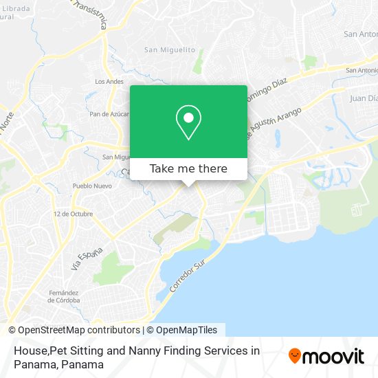 House,Pet Sitting and Nanny Finding Services in Panama map