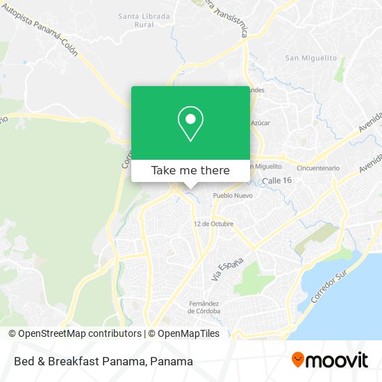 Bed & Breakfast Panama map