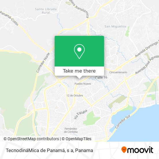 TecnodináMica de Panamá, s a map