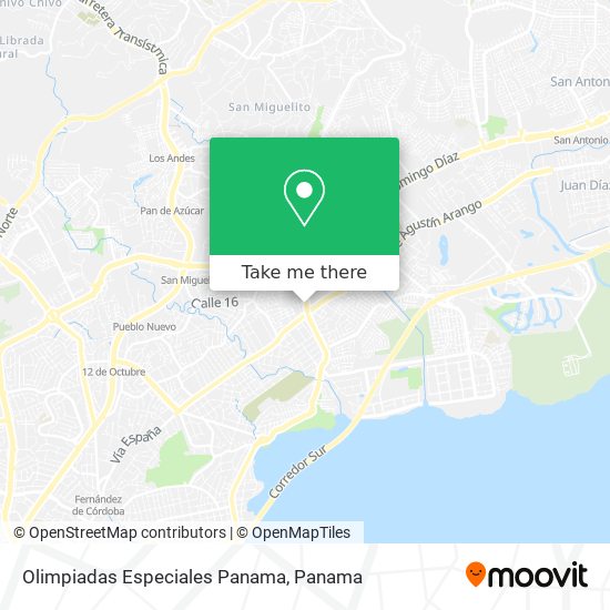 Olimpiadas Especiales Panama map