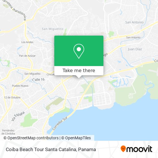 Mapa de Coiba Beach Tour Santa Catalina