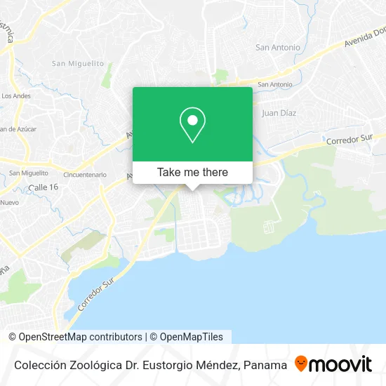Colección Zoológica Dr. Eustorgio Méndez map