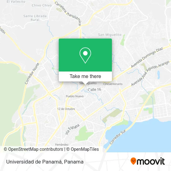 Mapa de Universidad de Panamá