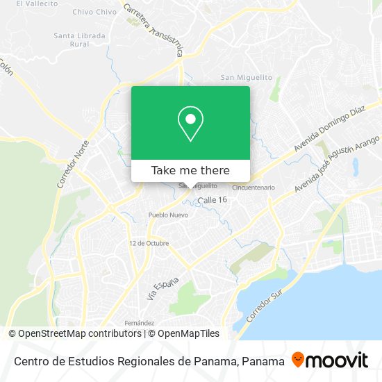 Centro de Estudios Regionales de Panama map