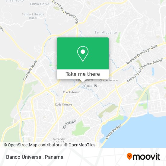 Banco Universal map