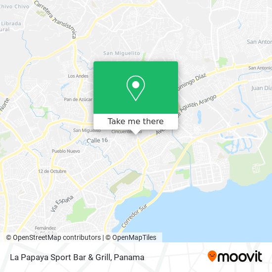 La Papaya Sport Bar & Grill map