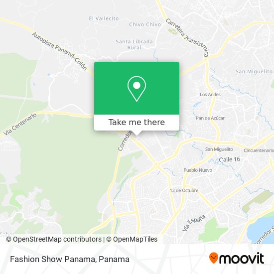 Fashion Show Panama map