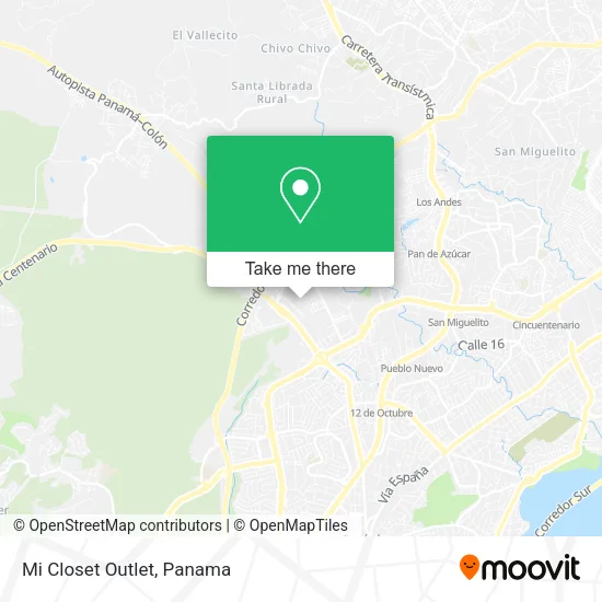Mapa de Mi Closet Outlet