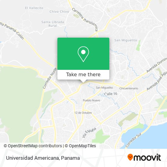 Universidad Americana map