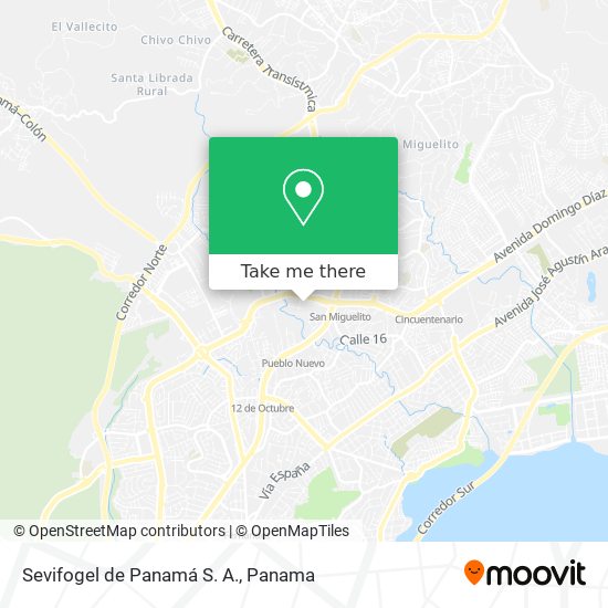 Sevifogel de Panamá S. A. map