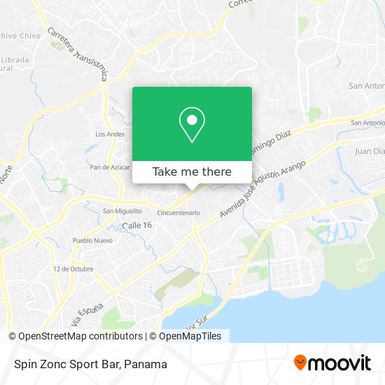 Spin Zonc Sport Bar map