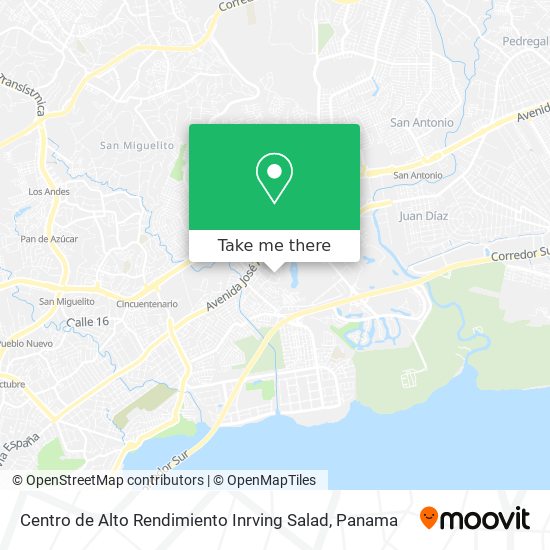 Mapa de Centro de Alto Rendimiento Inrving Salad