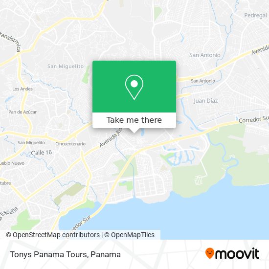Mapa de Tonys Panama Tours