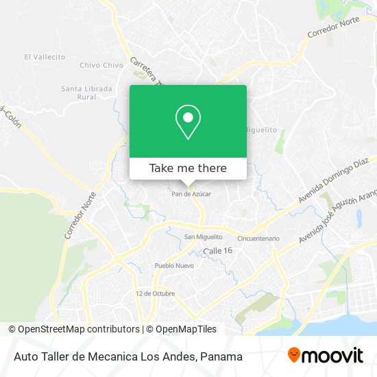 Mapa de Auto Taller de Mecanica Los Andes