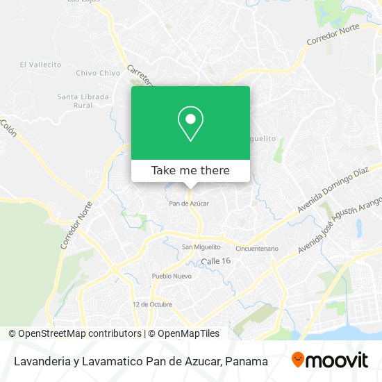 Lavanderia y Lavamatico Pan de Azucar map