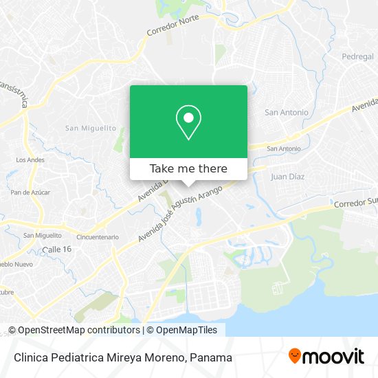 Mapa de Clinica Pediatrica Mireya Moreno