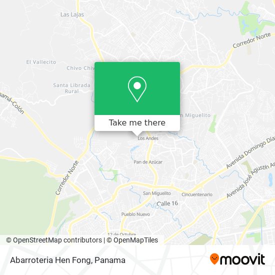 Mapa de Abarroteria Hen Fong