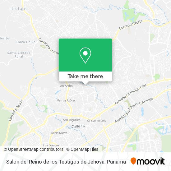 Mapa de Salon del Reino de los Testigos de Jehova