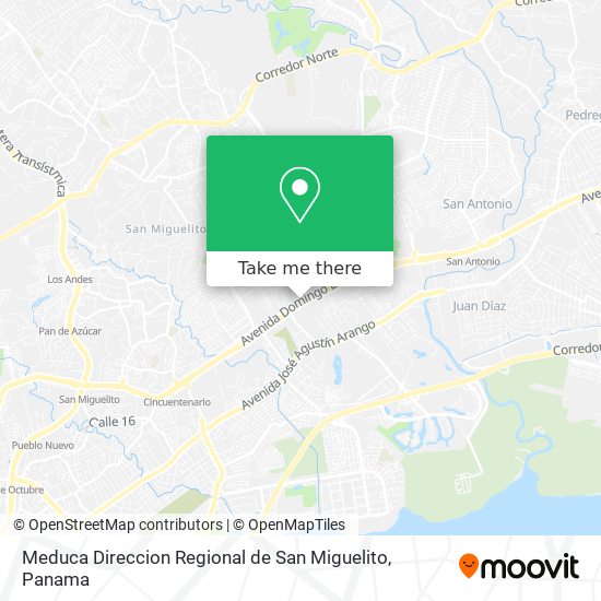 Meduca Direccion Regional de San Miguelito map