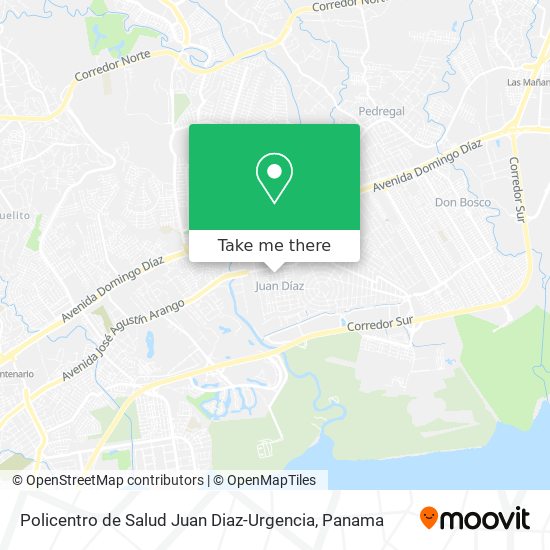 Mapa de Policentro de Salud Juan Diaz-Urgencia