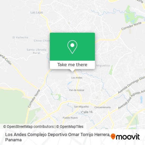 Los Andes Complejo Deportivo Omar Torrijo Herrera map
