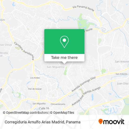 Corregiduría Arnulfo Arias Madrid map