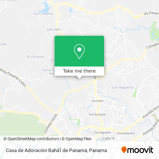 Casa de Adoración Bahá'Í de Panamá map