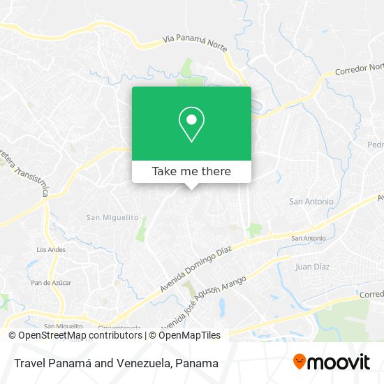Travel Panamá and Venezuela map