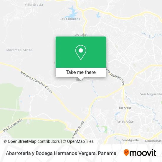 Abarroteria y Bodega Hermanos Vergara map