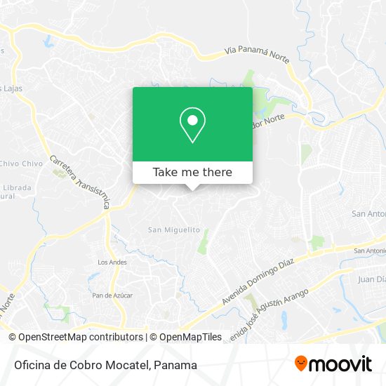 Mapa de Oficina de Cobro Mocatel