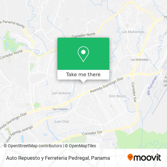 Mapa de Auto Repuesto y Ferreteria Pedregal