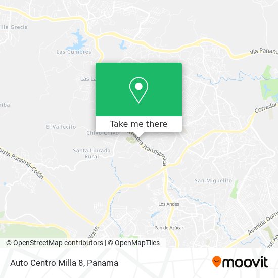 Mapa de Auto Centro Milla 8